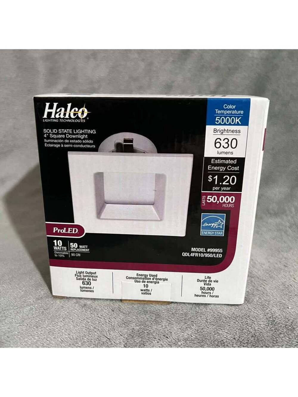 5 pack - HALCO Solid State Lighting 4" Square Downlight ProLED NEW